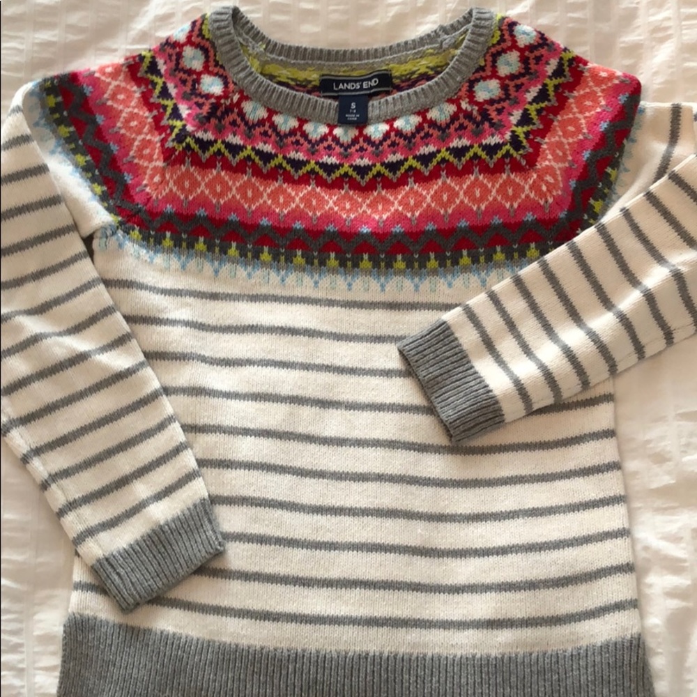 Lands end girls fair isle sweater